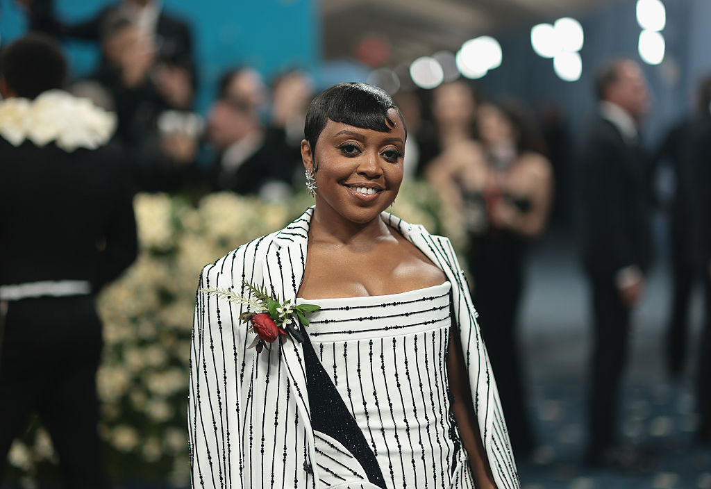 quinta brunson pixie cut era article ... quinta pictured at The 2025 Met Gala Celebrating "Superfine: Tailoring Black Style" - Arrivals The 2025 Met Gala Celebrating "Superfine: Tailoring Black Style" - Arrivals