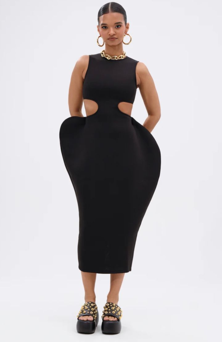 Sculptural Black Dress