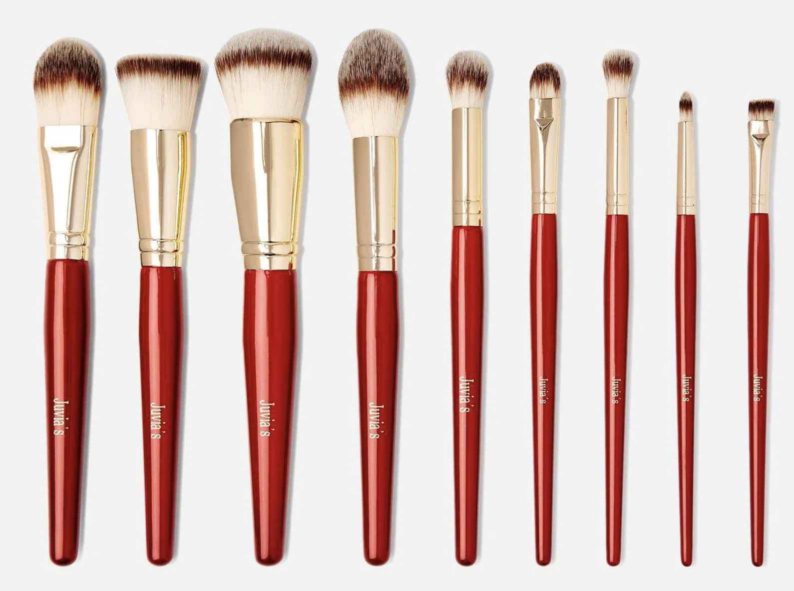 Juvia's Place 9-Piece Pro Red Face & Eye Makeup Brush Set